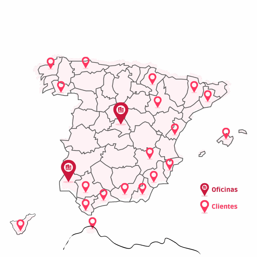 Inicio 7 Mapa de clientes y oficinas de ENESE ayudando a Administradores de Fincas en España con con su contabilidad Gesfincas.